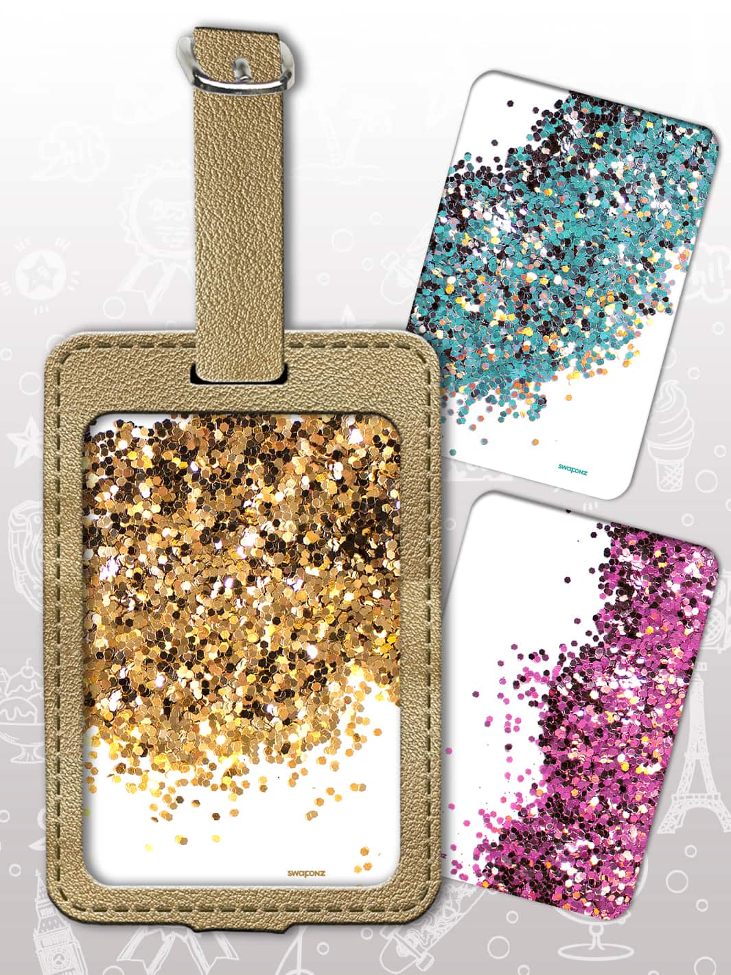 Bag Tag Set - Glitters