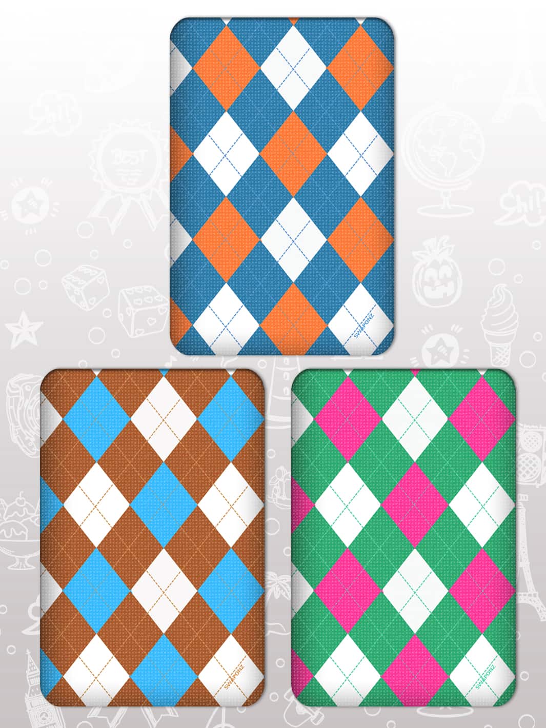 Bag Tag Swap Pack - Argyle 2