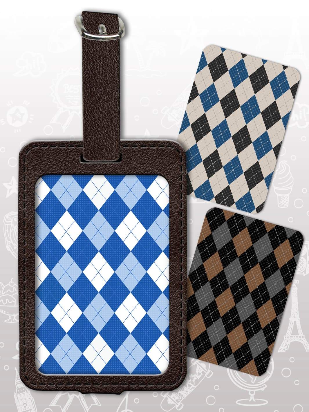 Bag Tag Set - Argyle